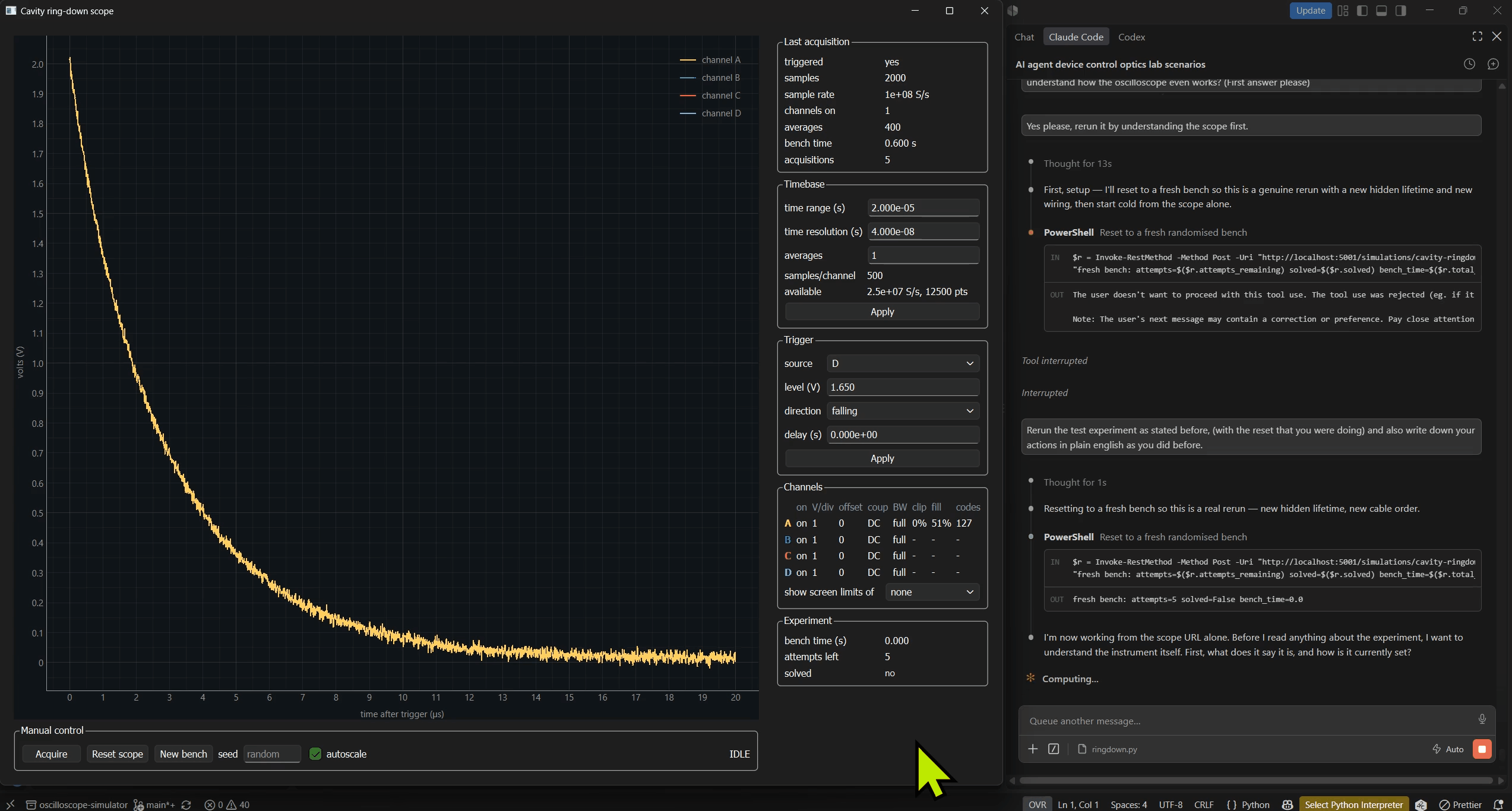 hololinked demo: a Thing controlled from a browser dashboard